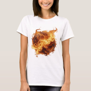 Edgy Silver FIREBALL Graphic Design T-Shirt