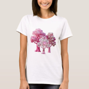 Edgy Silver PINK DIAMOND TREES Quote Shirt