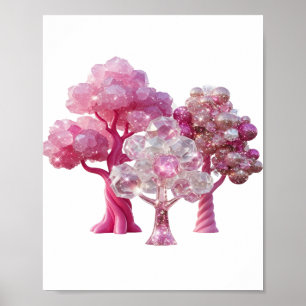 Edgy Silver PINK DIAMOND TREES Quote Shirt Poster