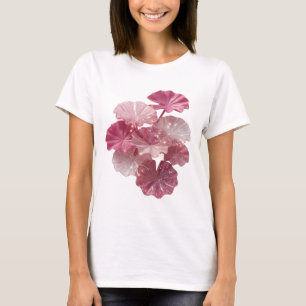 Edgy Silver PINK GLITTERY LEAVES Statement Tee
