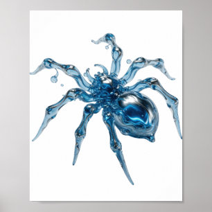 Edgy Silver WATER SPIDER Print