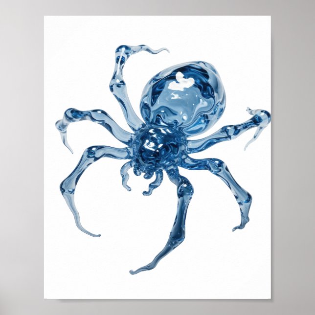 Edgy Silver WATER SPIDER Quote Design Poster (Front)