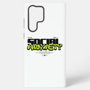 Edgy "Social Anxiety" Glitch Font Samsung Galaxy Case