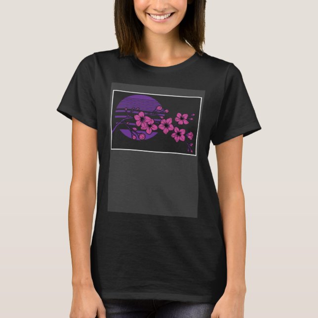 Edgy Soft Grunge Japanese Cherry Blossom Tree Aest T-Shirt (Front)