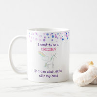 Edgy Unicorn with Rainbow and Confetti Funny