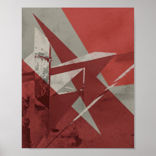 Edgy Urban Geometric - Grunge Abstract Art Poster