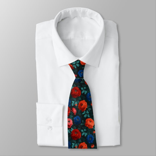 Edgy Valentine Gifts For Dad Ranunculus Flower Tie (Tied)