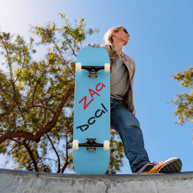 Edgy Zag Dog Blue  Skateboard (Outdoor 1)
