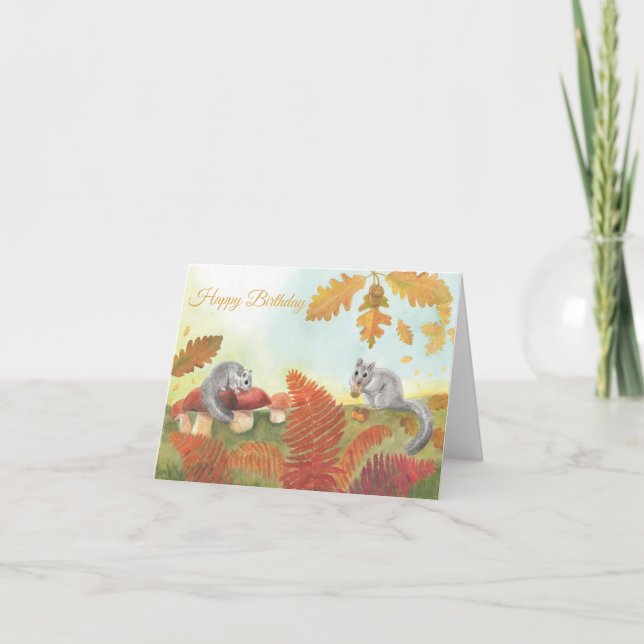 Edible dormice (Glis glis) Personalised Birthday  Card (Front)