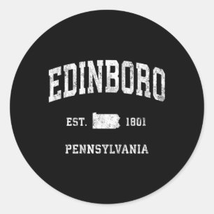 Edinboro Pennsylvania Pa Athletic Sports Classic Round Sticker