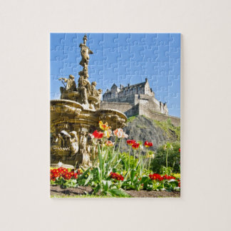 Edinburgh Castle and Ross Fountain Jigsaw Puzzle