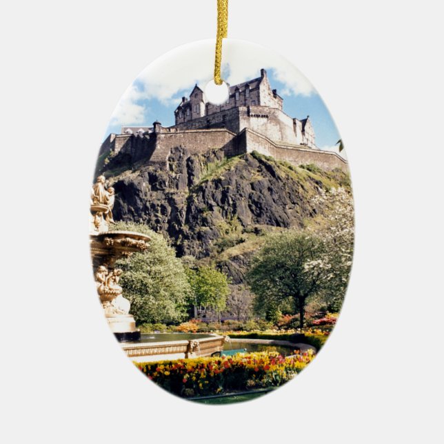 Edinburgh Castle Ceramic Tree Decoration (Front)
