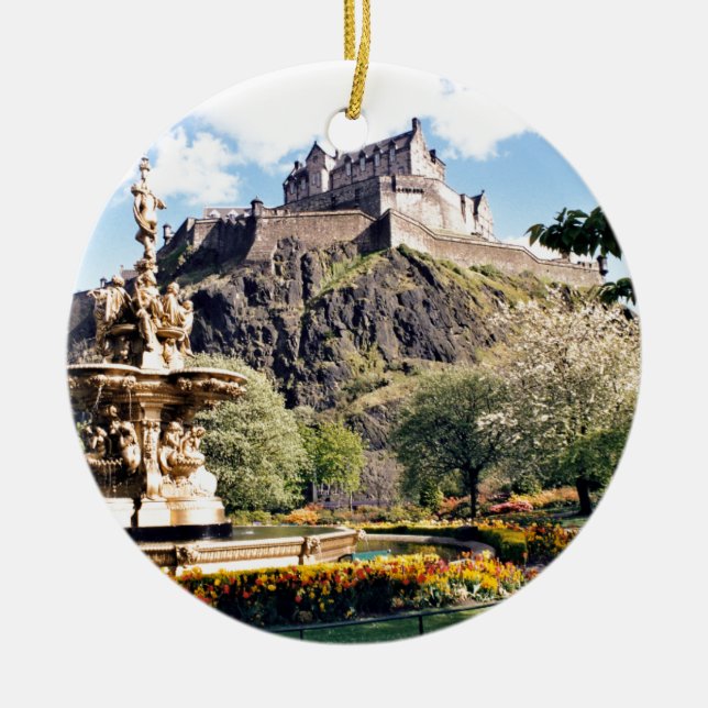 Edinburgh Castle Ceramic Tree Decoration (Front)