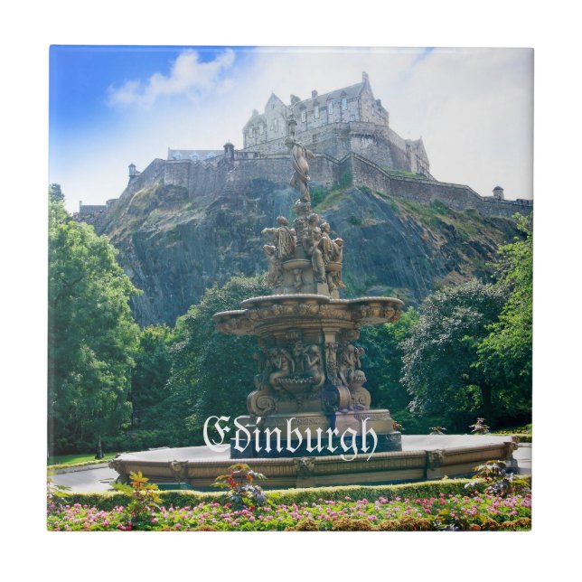 Edinburgh Castle Customise Product Ceramic Tile (Front)