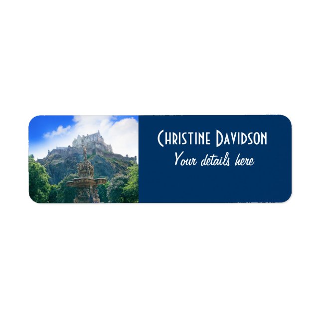 Edinburgh Castle Customise Product Return Address Label (Front)