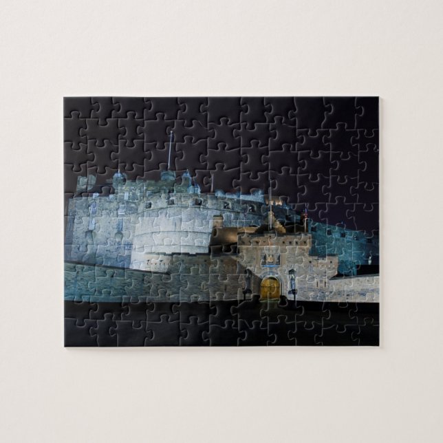 Edinburgh Castle entrance, at night, Edinburgh Jigsaw Puzzle (Horizontal)