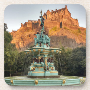 Edinburgh Castle Fountain Princes Street Gardens Coaster