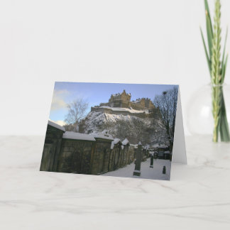 Edinburgh Castle in the snow. Holiday Card