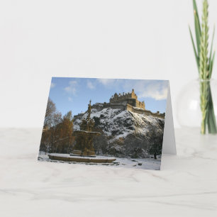 Edinburgh Castle in Winter Holiday Card