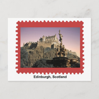 Edinburgh Castle Postage Stamp Postcard
