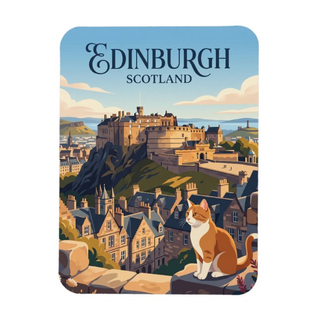 Edinburgh Castle Scotland Magnet (Vertical)