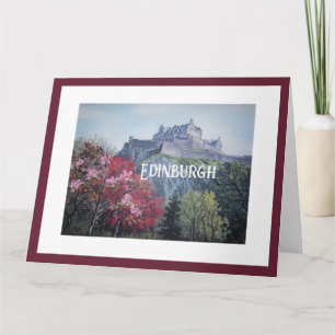 Edinburgh Castle Scotland  painting by Pola.B.Alex Card