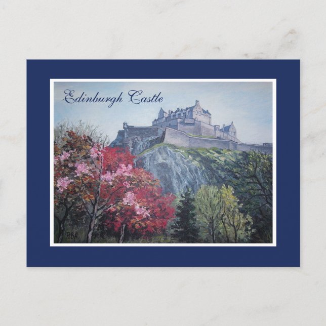 Edinburgh Castle Scotland painting by Pola.B.Alex  Postcard (Front)