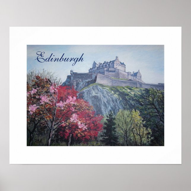 Edinburgh Castle Scotland painting by Pola.B.Alex  Poster (Front)