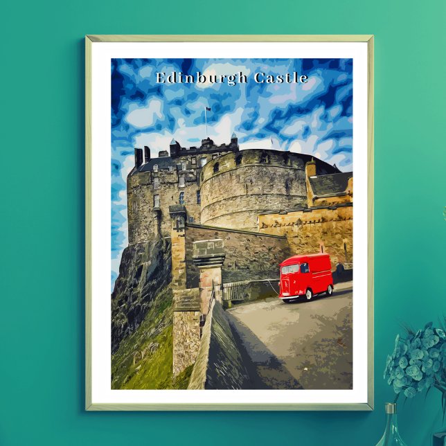 Edinburgh Castle Scotland Retro Style Poster (Creator Uploaded)
