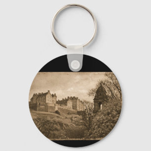 Edinburgh Castle Sepia Photograph Key Ring
