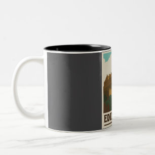 Edinburgh Castle Vintage Travel Two-Tone Coffee Mug