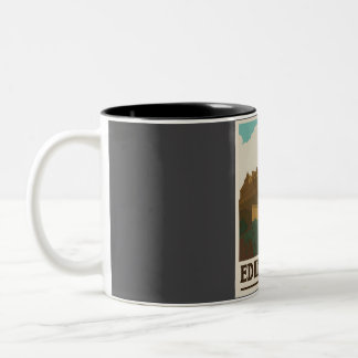 Edinburgh Castle Vintage Travel   Two-Tone Coffee Mug