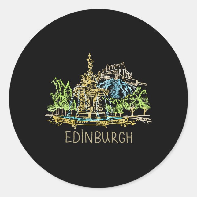 Edinburgh City Scotland Uk For Classic Round Sticker (Front)