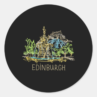 Edinburgh City Scotland Uk For Classic Round Sticker