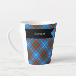 Edinburgh City Tartan Plaid Blue Red Purple Latte Mug