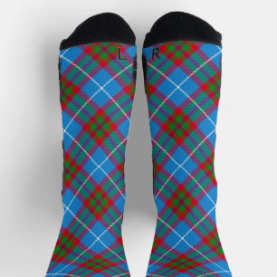 Edinburgh City Tartan Plaid Blue Red Purple Socks