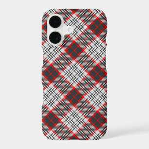 Edinburgh City Tartan Plaid Grey Black Red