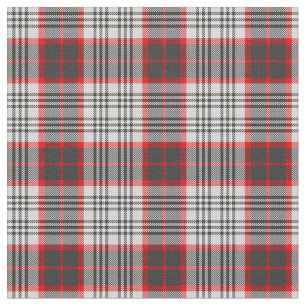 Edinburgh City Tartan Plaid Grey Black Red Fabric