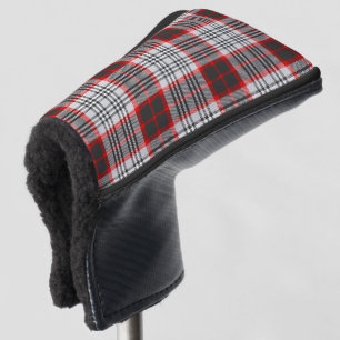Edinburgh City Tartan Plaid Grey Black Red Golf Head Cover
