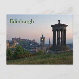 Edinburgh Cityscape Sunset Postcard