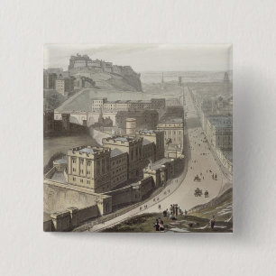 Edinburgh, from Calton Hill, from 'A Voyage Around 15 Cm Square Badge