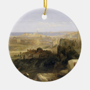 Edinburgh from the Castle, 1847 (oil on canvas) Ceramic Ornament