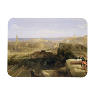 Edinburgh from the Castle, 1847 (oil on canvas) Magnet