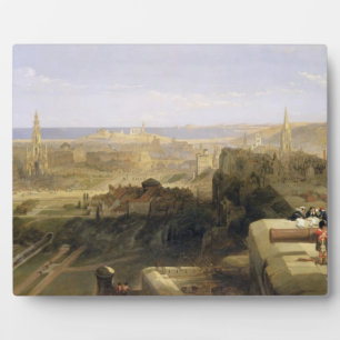 Edinburgh from the Castle, 1847 (oil on canvas) Plaque