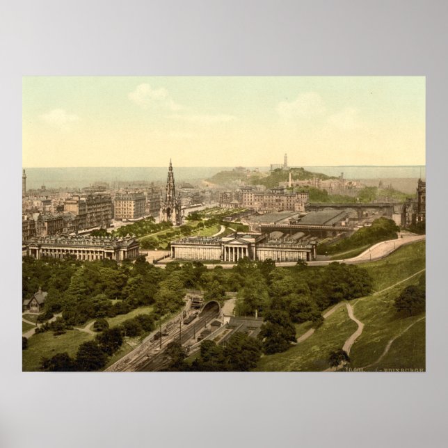 Edinburgh from the Castle, Scotland Poster (Front)