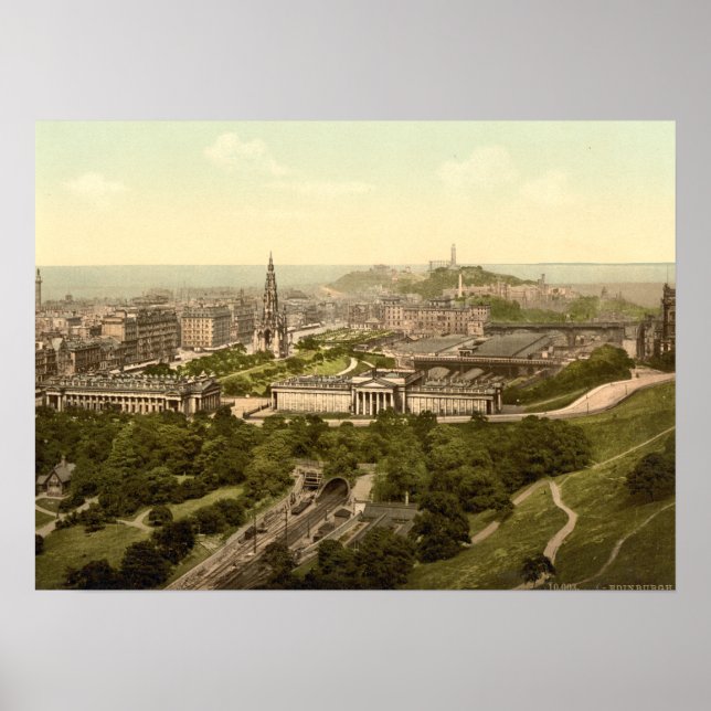 Edinburgh from the Castle, Scotland Poster (Front)