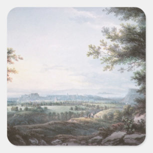 Edinburgh from the South, 18th century Square Sticker