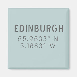 Edinburgh Latitude & Longitude Magnet