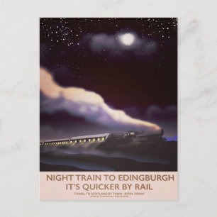 Edinburgh Locomotive travel poster Postcard