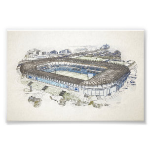 Edinburgh Rugby Stadium Sketch Art Photo Print